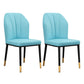 Scandinavian Style Wingback Chairs Leather Dining Side Chairs for Kitchen Light Blue Brass Gold Set of 2 Clearhalo ' kitchen&dining_furn' 'Dining Chairs' 'Dining Tables & Seating' 'dining_chair' 'Furniture' 'furniture_dining_chair' 'Kitchen & Dining Furniture' 'kitchen' 4238016