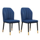 Scandinavian Style Wingback Chairs Leather Dining Side Chairs for Kitchen Dark Blue Brass Gold Set of 2 Clearhalo ' kitchen&dining_furn' 'Dining Chairs' 'Dining Tables & Seating' 'dining_chair' 'Furniture' 'furniture_dining_chair' 'Kitchen & Dining Furniture' 'kitchen' 4238019