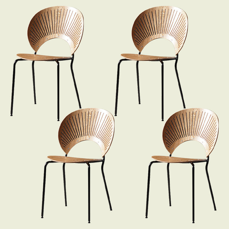 Contemporary Metal Dining Chair for Home Use Open Back Dining Side Chair Natural 4 Piece Set Black Clearhalo ' kitchen&dining_furn' 'Dining Chairs' 'Dining Tables & Seating' 'dining_chair' 'furn' 'furn_dining_chair' 'Furniture' 'furniture_dining_chair' 'Kitchen & Dining Furniture' 'kitchen' 4238060