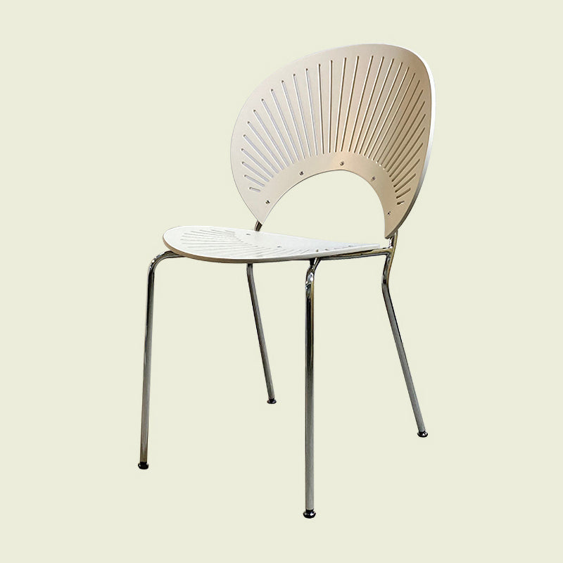 Contemporary Metal Dining Chair for Home Use Open Back Dining Side Chair White 1 Piece Silver Clearhalo ' kitchen&dining_furn' 'Dining Chairs' 'Dining Tables & Seating' 'dining_chair' 'furn' 'furn_dining_chair' 'Furniture' 'furniture_dining_chair' 'Kitchen & Dining Furniture' 'kitchen' 4238074