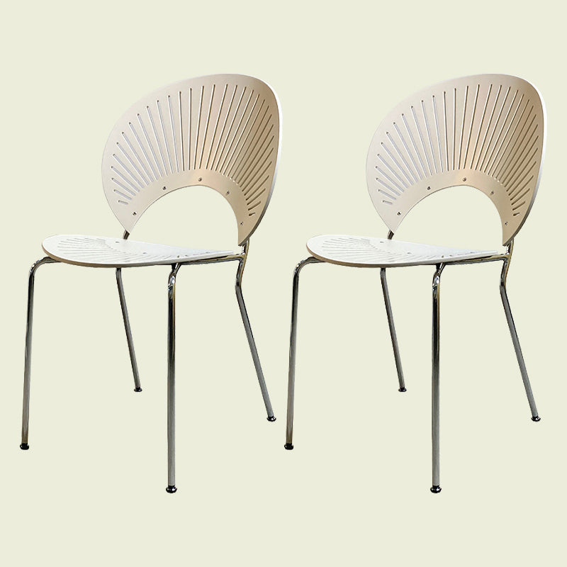 Contemporary Metal Dining Chair for Home Use Open Back Dining Side Chair White 2 Piece Set Silver Clearhalo ' kitchen&dining_furn' 'Dining Chairs' 'Dining Tables & Seating' 'dining_chair' 'furn' 'furn_dining_chair' 'Furniture' 'furniture_dining_chair' 'Kitchen & Dining Furniture' 'kitchen' 4238075