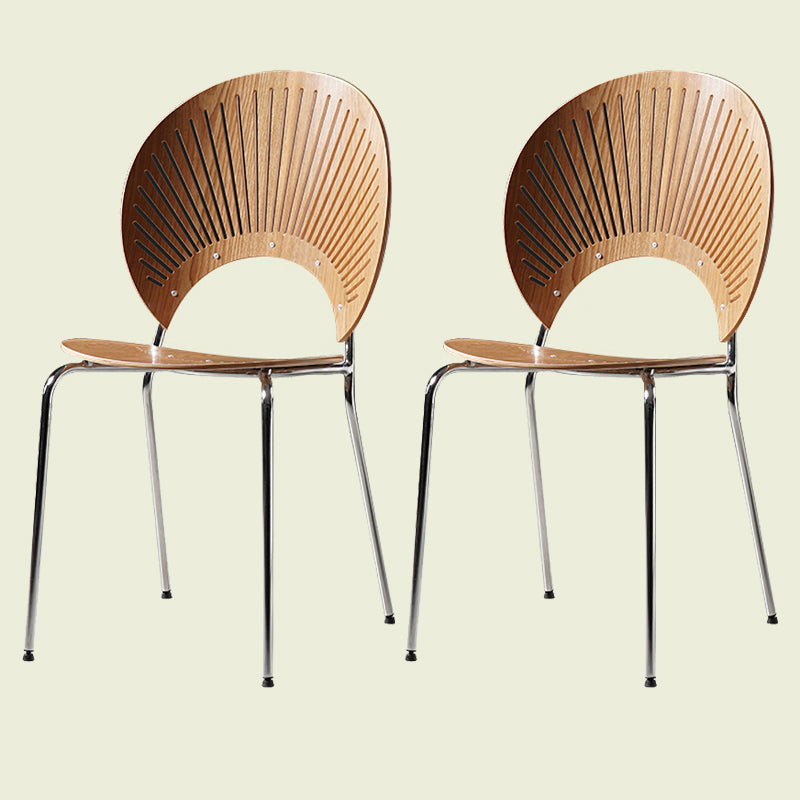 Contemporary Metal Dining Chair for Home Use Open Back Dining Side Chair Natural 2 Piece Set Silver Clearhalo ' kitchen&dining_furn' 'Dining Chairs' 'Dining Tables & Seating' 'dining_chair' 'furn' 'furn_dining_chair' 'Furniture' 'furniture_dining_chair' 'Kitchen & Dining Furniture' 'kitchen' 4238081