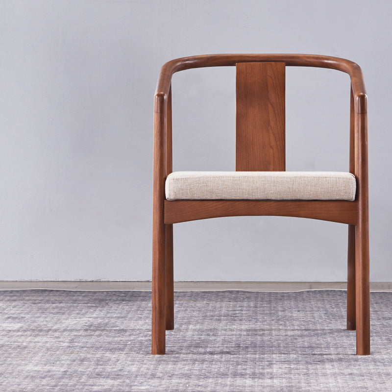 Traditional Dining Chair for Home Use Wood Open Back Dining Chair with Arm Walnut 1 Piece Clearhalo ' kitchen&dining_furn' 'Dining Chairs' 'Dining Tables & Seating' 'dining_chair' 'furn' 'furn_dining_chair' 'Furniture' 'furniture_dining_chair' 'Kitchen & Dining Furniture' 'kitchen' 4238089