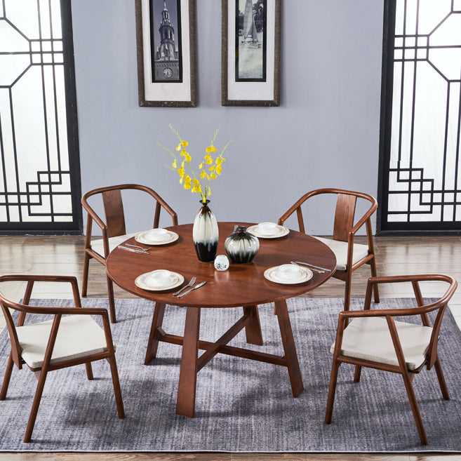 Traditional Dining Chair for Home Use Wood Open Back Dining Chair with Arm Clearhalo ' kitchen&dining_furn' 'Dining Chairs' 'Dining Tables & Seating' 'dining_chair' 'furn' 'furn_dining_chair' 'Furniture' 'furniture_dining_chair' 'Kitchen & Dining Furniture' 'kitchen' 4238096
