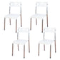Contemporary Dining Chair Home Metal Armless Stacking Open Back Dining Side Chair White 4 Piece Set Clearhalo ' kitchen&dining_furn' 'Dining Chairs' 'Dining Tables & Seating' 'dining_chair' 'furn' 'furn_dining_chair' 'Furniture' 'furniture_dining_chair' 'Kitchen & Dining Furniture' 'kitchen' 4238104