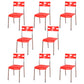 Contemporary Dining Chair Home Metal Armless Stacking Open Back Dining Side Chair Red 8 Piece Set Clearhalo ' kitchen&dining_furn' 'Dining Chairs' 'Dining Tables & Seating' 'dining_chair' 'furn' 'furn_dining_chair' 'Furniture' 'furniture_dining_chair' 'Kitchen & Dining Furniture' 'kitchen' 4238111