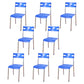 Contemporary Dining Chair Home Metal Armless Stacking Open Back Dining Side Chair Blue 8 Piece Set Clearhalo ' kitchen&dining_furn' 'Dining Chairs' 'Dining Tables & Seating' 'dining_chair' 'furn' 'furn_dining_chair' 'Furniture' 'furniture_dining_chair' 'Kitchen & Dining Furniture' 'kitchen' 4238117