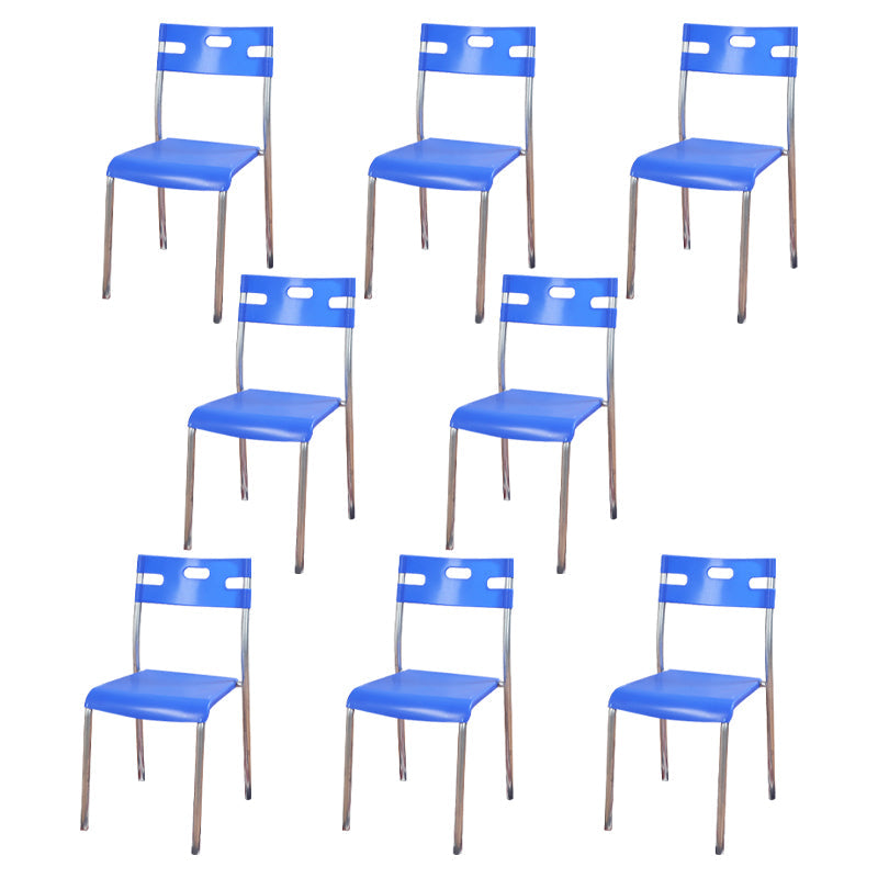Contemporary Dining Chair Home Metal Armless Stacking Open Back Dining Side Chair Blue 8 Piece Set Clearhalo ' kitchen&dining_furn' 'Dining Chairs' 'Dining Tables & Seating' 'dining_chair' 'furn' 'furn_dining_chair' 'Furniture' 'furniture_dining_chair' 'Kitchen & Dining Furniture' 'kitchen' 4238117