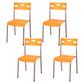Contemporary Dining Chair Home Metal Armless Stacking Open Back Dining Side Chair Orange 4 Piece Set Clearhalo ' kitchen&dining_furn' 'Dining Chairs' 'Dining Tables & Seating' 'dining_chair' 'furn' 'furn_dining_chair' 'Furniture' 'furniture_dining_chair' 'Kitchen & Dining Furniture' 'kitchen' 4238122