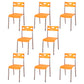 Contemporary Dining Chair Home Metal Armless Stacking Open Back Dining Side Chair Orange 8 Piece Set Clearhalo ' kitchen&dining_furn' 'Dining Chairs' 'Dining Tables & Seating' 'dining_chair' 'furn' 'furn_dining_chair' 'Furniture' 'furniture_dining_chair' 'Kitchen & Dining Furniture' 'kitchen' 4238123
