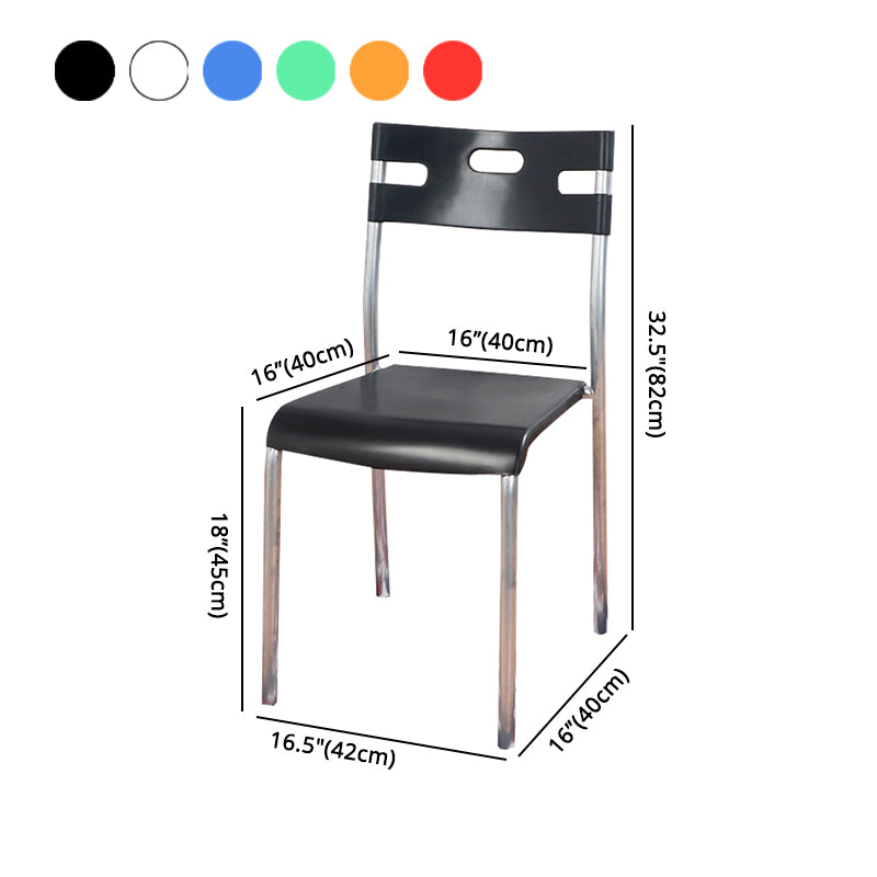 Contemporary Dining Chair Home Metal Armless Stacking Open Back Dining Side Chair Clearhalo ' kitchen&dining_furn' 'Dining Chairs' 'Dining Tables & Seating' 'dining_chair' 'furn' 'furn_dining_chair' 'Furniture' 'furniture_dining_chair' 'Kitchen & Dining Furniture' 'kitchen' 4238124