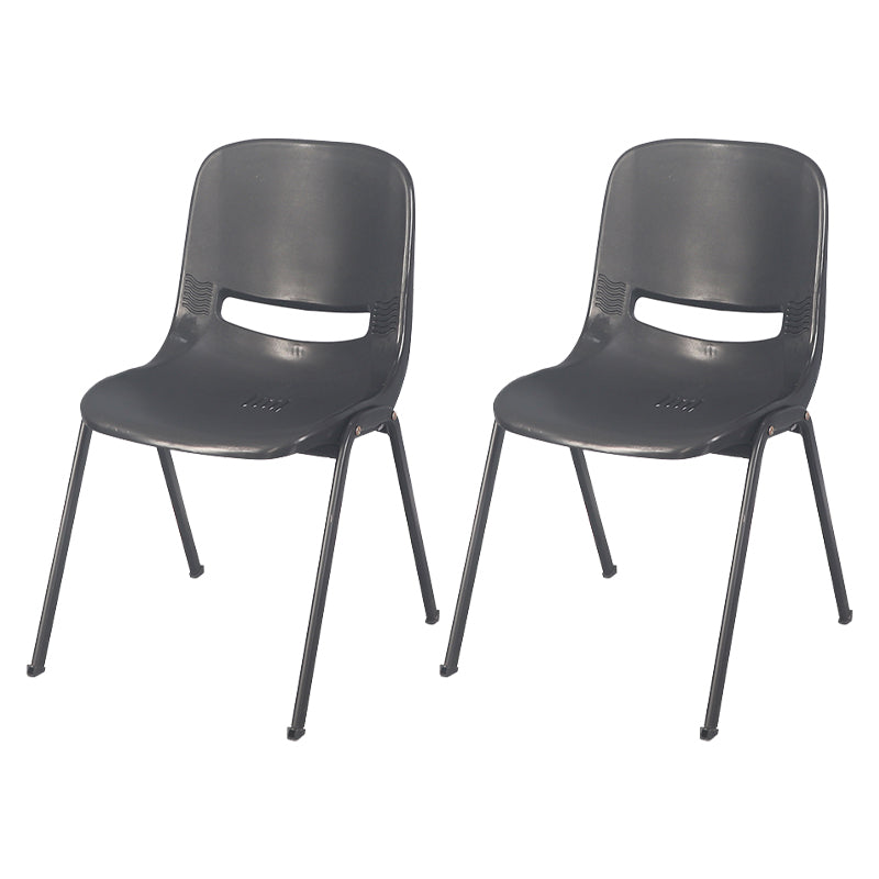 Modern Indoor-Outdoor Chair Metal Home Armless Solid Back Side Chair Black 2 Piece Set Clearhalo ' kitchen&dining_furn' 'Dining Chairs' 'Dining Tables & Seating' 'dining_chair' 'furn' 'furn_dining_chair' 'Furniture' 'furniture_dining_chair' 'Kitchen & Dining Furniture' 'kitchen' 4238126