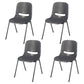 Modern Indoor-Outdoor Chair Metal Home Armless Solid Back Side Chair Black 4 Piece Set Clearhalo ' kitchen&dining_furn' 'Dining Chairs' 'Dining Tables & Seating' 'dining_chair' 'furn' 'furn_dining_chair' 'Furniture' 'furniture_dining_chair' 'Kitchen & Dining Furniture' 'kitchen' 4238128