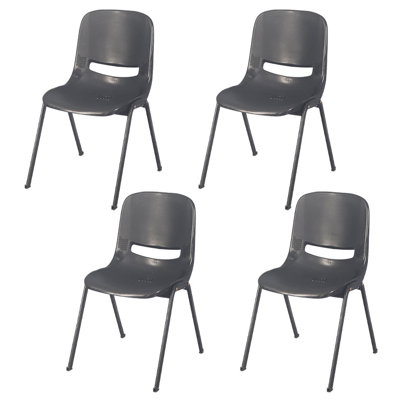 Modern Indoor-Outdoor Chair Metal Home Armless Solid Back Side Chair Black 4 Piece Set Clearhalo ' kitchen&dining_furn' 'Dining Chairs' 'Dining Tables & Seating' 'dining_chair' 'furn' 'furn_dining_chair' 'Furniture' 'furniture_dining_chair' 'Kitchen & Dining Furniture' 'kitchen' 4238128