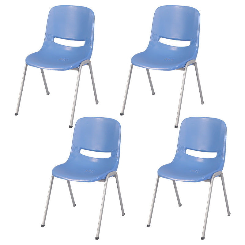 Modern Indoor-Outdoor Chair Metal Home Armless Solid Back Side Chair Blue 4 Piece Set Clearhalo ' kitchen&dining_furn' 'Dining Chairs' 'Dining Tables & Seating' 'dining_chair' 'furn' 'furn_dining_chair' 'Furniture' 'furniture_dining_chair' 'Kitchen & Dining Furniture' 'kitchen' 4238134
