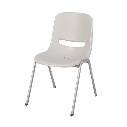 Modern Indoor-Outdoor Chair Metal Home Armless Solid Back Side Chair Gray-White 1 Piece Clearhalo ' kitchen&dining_furn' 'Dining Chairs' 'Dining Tables & Seating' 'dining_chair' 'furn' 'furn_dining_chair' 'Furniture' 'furniture_dining_chair' 'Kitchen & Dining Furniture' 'kitchen' 4238135
