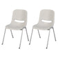 Modern Indoor-Outdoor Chair Metal Home Armless Solid Back Side Chair Gray-White 2 Piece Set Clearhalo ' kitchen&dining_furn' 'Dining Chairs' 'Dining Tables & Seating' 'dining_chair' 'furn' 'furn_dining_chair' 'Furniture' 'furniture_dining_chair' 'Kitchen & Dining Furniture' 'kitchen' 4238137