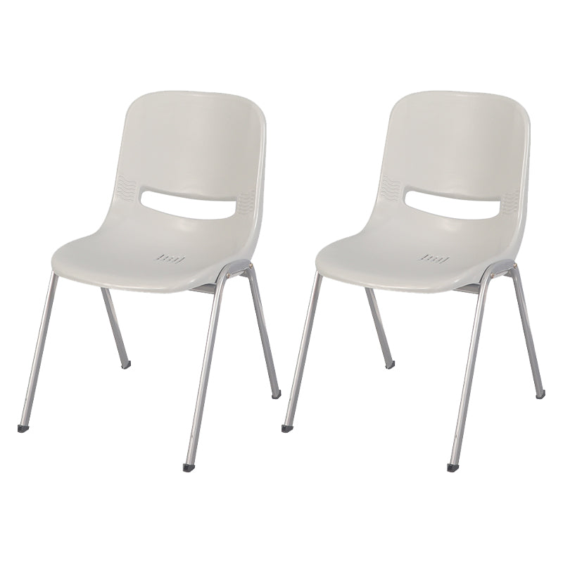 Modern Indoor-Outdoor Chair Metal Home Armless Solid Back Side Chair Gray-White 2 Piece Set Clearhalo ' kitchen&dining_furn' 'Dining Chairs' 'Dining Tables & Seating' 'dining_chair' 'furn' 'furn_dining_chair' 'Furniture' 'furniture_dining_chair' 'Kitchen & Dining Furniture' 'kitchen' 4238137