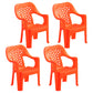Modern Indoor Dining Armchair Plastic Home Stackable Dining Arm Chairs Orange 4 Piece Set Clearhalo ' kitchen&dining_furn' 'Dining Chairs' 'Dining Tables & Seating' 'dining_chair' 'furn' 'furn_dining_chair' 'Furniture' 'furniture_dining_chair' 'Kitchen & Dining Furniture' 'kitchen' 4238148