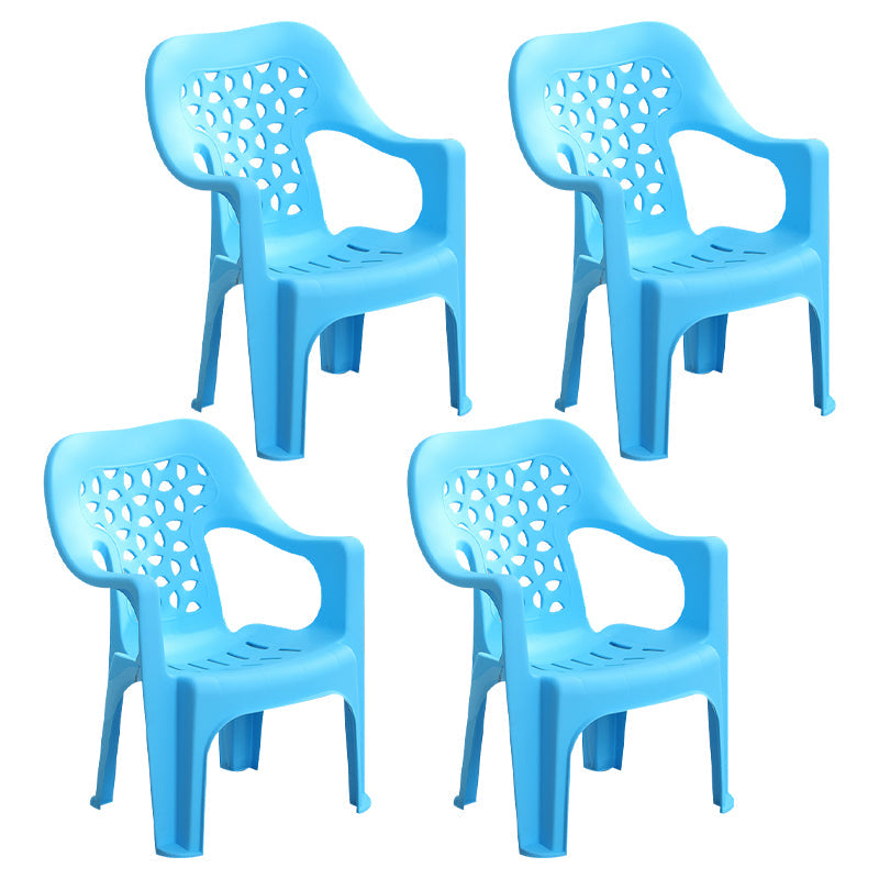 Modern Indoor Dining Armchair Plastic Home Stackable Dining Arm Chairs Sky Blue 4 Piece Set Clearhalo ' kitchen&dining_furn' 'Dining Chairs' 'Dining Tables & Seating' 'dining_chair' 'furn' 'furn_dining_chair' 'Furniture' 'furniture_dining_chair' 'Kitchen & Dining Furniture' 'kitchen' 4238150
