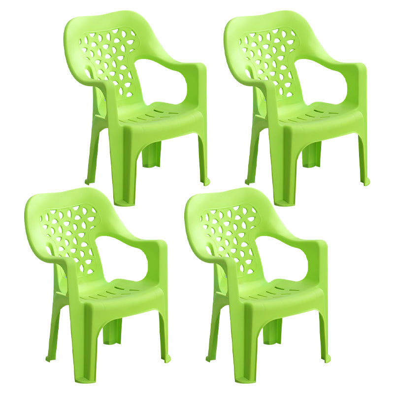 Modern Indoor Dining Armchair Plastic Home Stackable Dining Arm Chairs Green 4 Piece Set Clearhalo ' kitchen&dining_furn' 'Dining Chairs' 'Dining Tables & Seating' 'dining_chair' 'furn' 'furn_dining_chair' 'Furniture' 'furniture_dining_chair' 'Kitchen & Dining Furniture' 'kitchen' 4238153