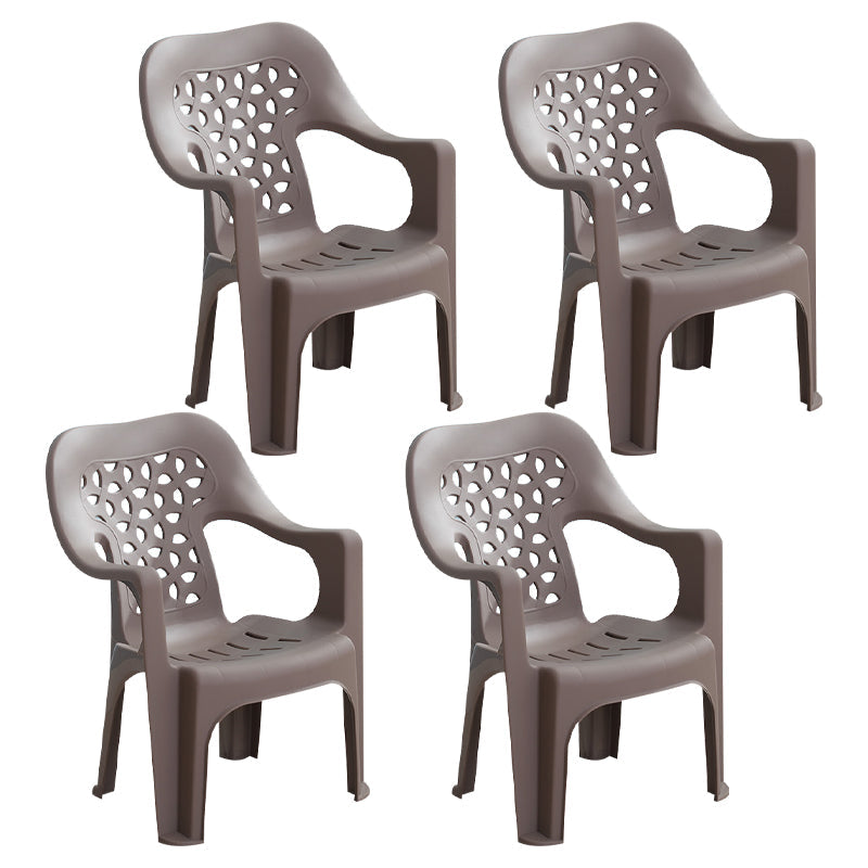 Modern Indoor Dining Armchair Plastic Home Stackable Dining Arm Chairs Coffee 4 Piece Set Clearhalo ' kitchen&dining_furn' 'Dining Chairs' 'Dining Tables & Seating' 'dining_chair' 'furn' 'furn_dining_chair' 'Furniture' 'furniture_dining_chair' 'Kitchen & Dining Furniture' 'kitchen' 4238156