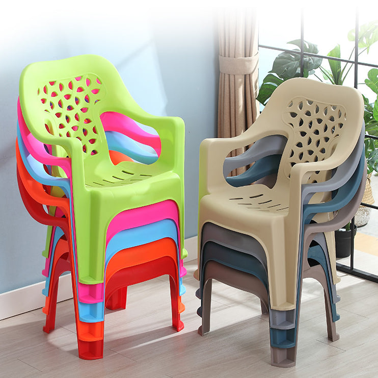 Modern Indoor Dining Armchair Plastic Home Stackable Dining Arm Chairs Clearhalo ' kitchen&dining_furn' 'Dining Chairs' 'Dining Tables & Seating' 'dining_chair' 'furn' 'furn_dining_chair' 'Furniture' 'furniture_dining_chair' 'Kitchen & Dining Furniture' 'kitchen' 4238158
