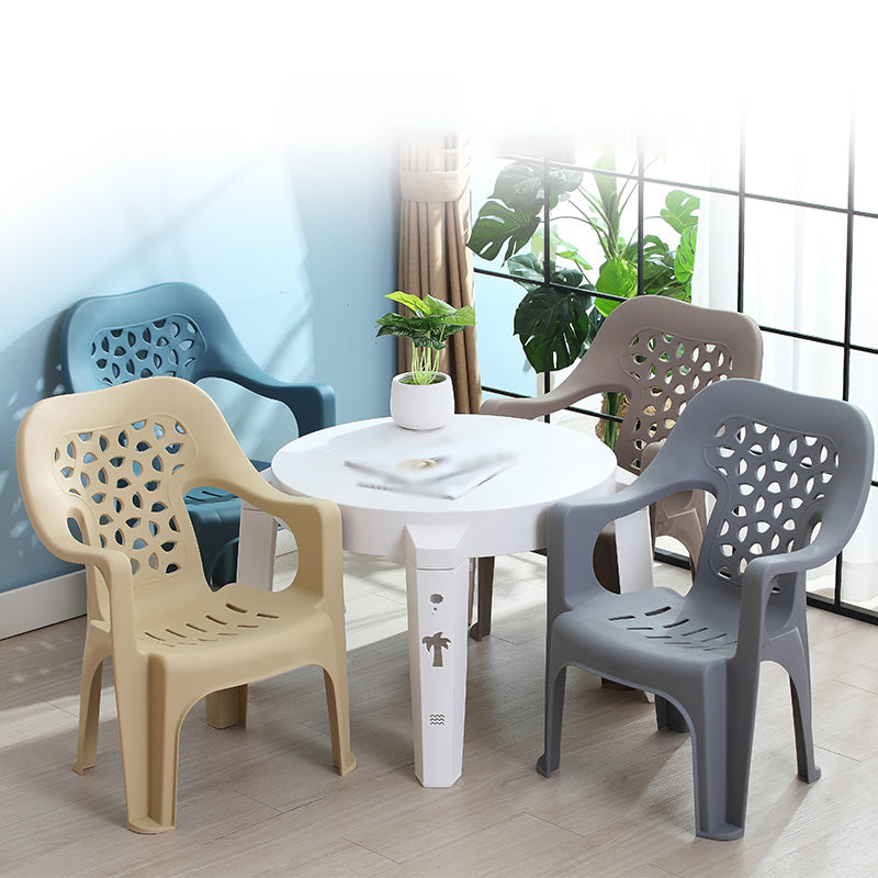 Modern Indoor Dining Armchair Plastic Home Stackable Dining Arm Chairs Clearhalo ' kitchen&dining_furn' 'Dining Chairs' 'Dining Tables & Seating' 'dining_chair' 'furn' 'furn_dining_chair' 'Furniture' 'furniture_dining_chair' 'Kitchen & Dining Furniture' 'kitchen' 4238160