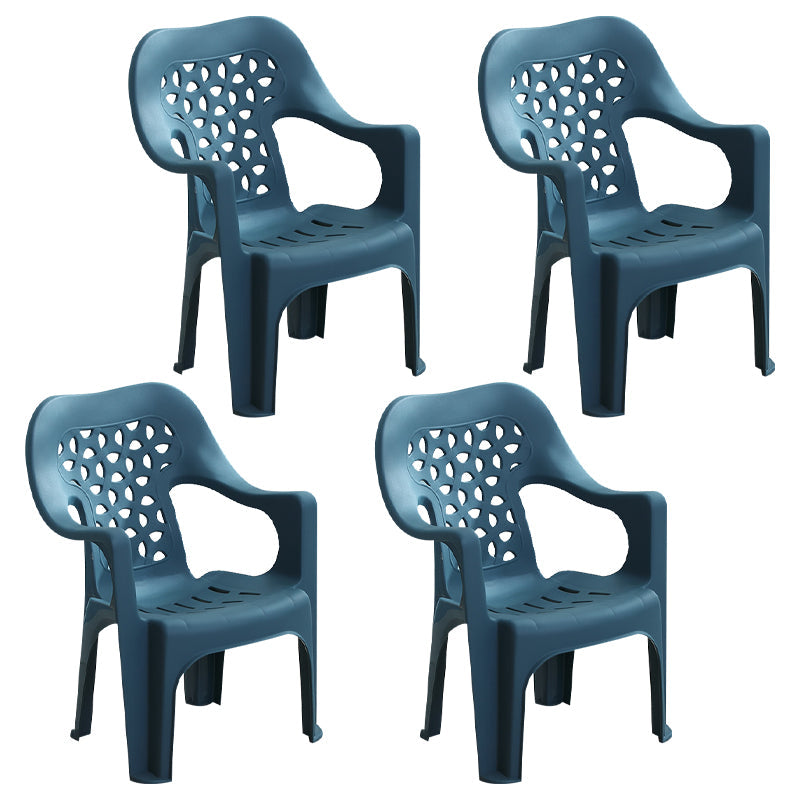 Modern Indoor Dining Armchair Plastic Home Stackable Dining Arm Chairs Peacock Blue 4 Piece Set Clearhalo ' kitchen&dining_furn' 'Dining Chairs' 'Dining Tables & Seating' 'dining_chair' 'furn' 'furn_dining_chair' 'Furniture' 'furniture_dining_chair' 'Kitchen & Dining Furniture' 'kitchen' 4238161