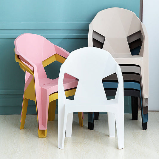 Modern Indoor Dining Armchair Stackable Home Plastic Dining Arm Chairs Clearhalo ' kitchen&dining_furn' 'Dining Chairs' 'Dining Tables & Seating' 'dining_chair' 'furn' 'furn_dining_chair' 'Furniture' 'furniture_dining_chair' 'Kitchen & Dining Furniture' 'kitchen' 4238163