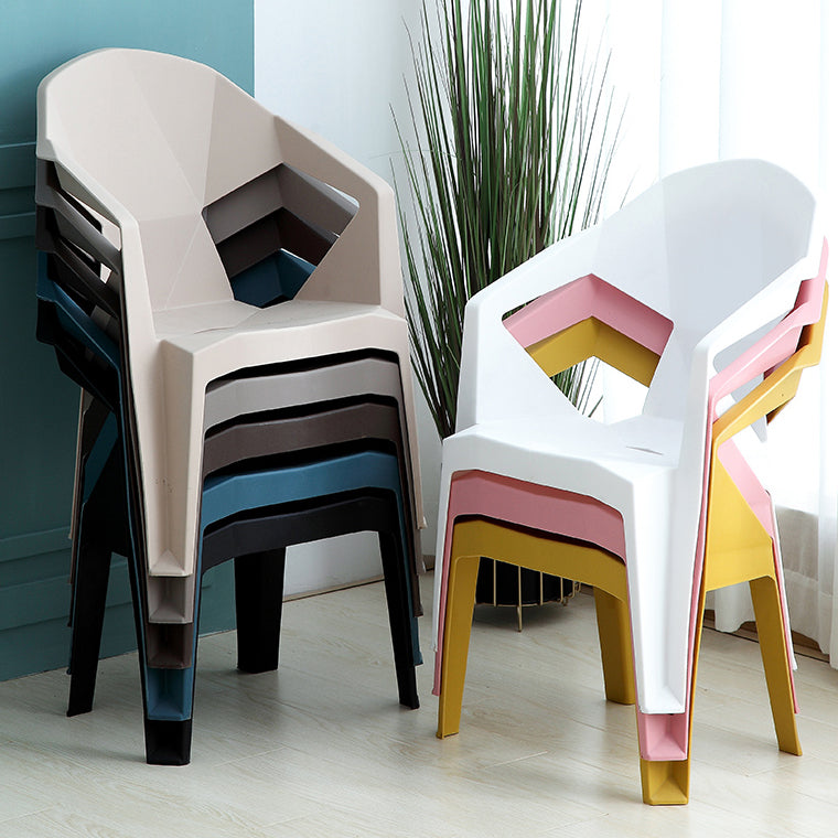Modern Indoor Dining Armchair Stackable Home Plastic Dining Arm Chairs Clearhalo ' kitchen&dining_furn' 'Dining Chairs' 'Dining Tables & Seating' 'dining_chair' 'furn' 'furn_dining_chair' 'Furniture' 'furniture_dining_chair' 'Kitchen & Dining Furniture' 'kitchen' 4238166