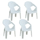 Modern Indoor Dining Armchair Stackable Home Plastic Dining Arm Chairs White 4 Piece Set Clearhalo ' kitchen&dining_furn' 'Dining Chairs' 'Dining Tables & Seating' 'dining_chair' 'furn' 'furn_dining_chair' 'Furniture' 'furniture_dining_chair' 'Kitchen & Dining Furniture' 'kitchen' 4238167