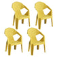 Modern Indoor Dining Armchair Stackable Home Plastic Dining Arm Chairs Yellow 4 Piece Set Clearhalo ' kitchen&dining_furn' 'Dining Chairs' 'Dining Tables & Seating' 'dining_chair' 'furn' 'furn_dining_chair' 'Furniture' 'furniture_dining_chair' 'Kitchen & Dining Furniture' 'kitchen' 4238173