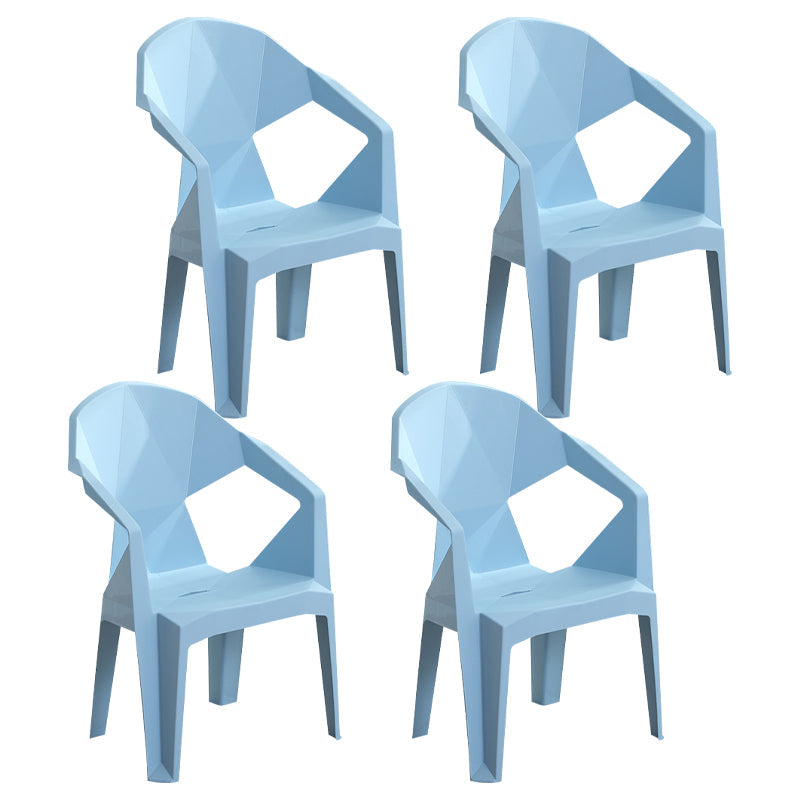 Modern Indoor Dining Armchair Stackable Home Plastic Dining Arm Chairs Light Blue 4 Piece Set Clearhalo ' kitchen&dining_furn' 'Dining Chairs' 'Dining Tables & Seating' 'dining_chair' 'furn' 'furn_dining_chair' 'Furniture' 'furniture_dining_chair' 'Kitchen & Dining Furniture' 'kitchen' 4238176