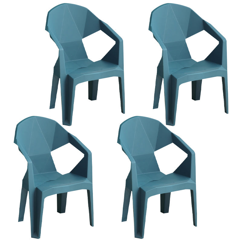 Modern Indoor Dining Armchair Stackable Home Plastic Dining Arm Chairs Peacock Blue 4 Piece Set Clearhalo ' kitchen&dining_furn' 'Dining Chairs' 'Dining Tables & Seating' 'dining_chair' 'furn' 'furn_dining_chair' 'Furniture' 'furniture_dining_chair' 'Kitchen & Dining Furniture' 'kitchen' 4238179