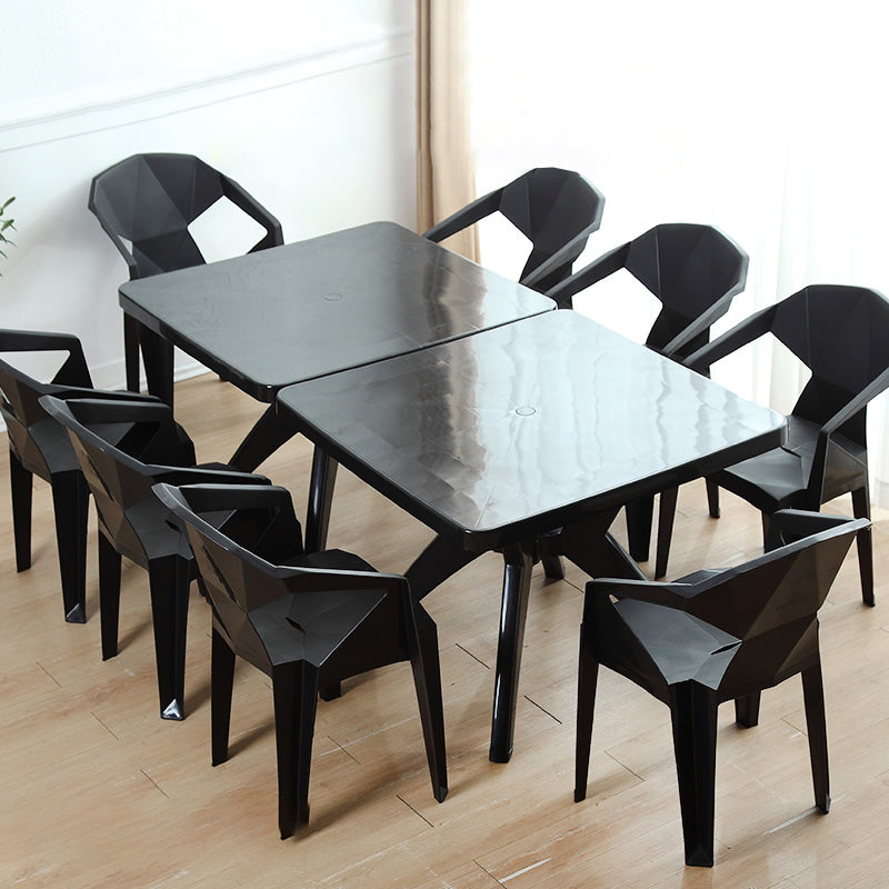 Indoor Modern Dining Arm Chairs Stackable Home Plastic Dining Armchair Clearhalo ' kitchen&dining_furn' 'Dining Chairs' 'Dining Tables & Seating' 'dining_chair' 'furn' 'furn_dining_chair' 'Furniture' 'furniture_dining_chair' 'Kitchen & Dining Furniture' 'kitchen' 4238181