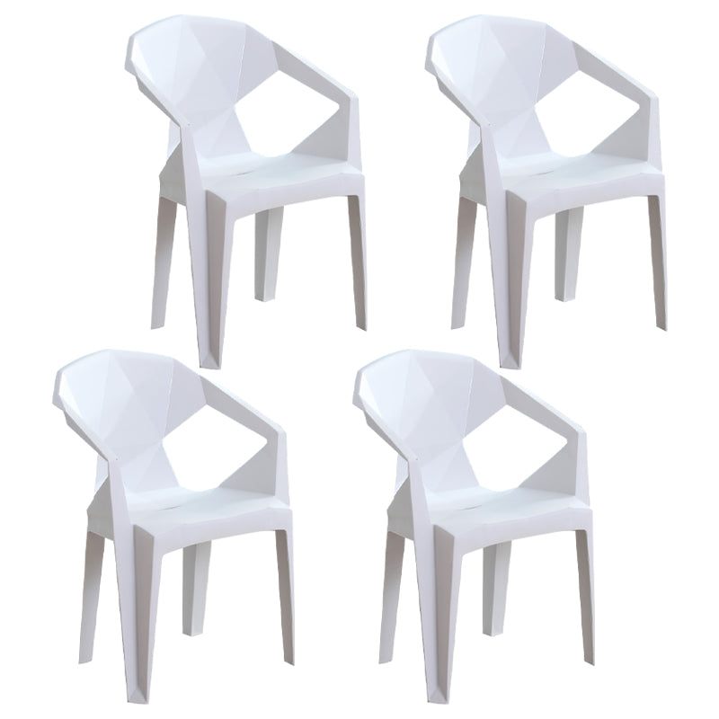 Indoor Modern Dining Arm Chairs Stackable Home Plastic Dining Armchair Grey 4 Piece Set Clearhalo ' kitchen&dining_furn' 'Dining Chairs' 'Dining Tables & Seating' 'dining_chair' 'furn' 'furn_dining_chair' 'Furniture' 'furniture_dining_chair' 'Kitchen & Dining Furniture' 'kitchen' 4238185