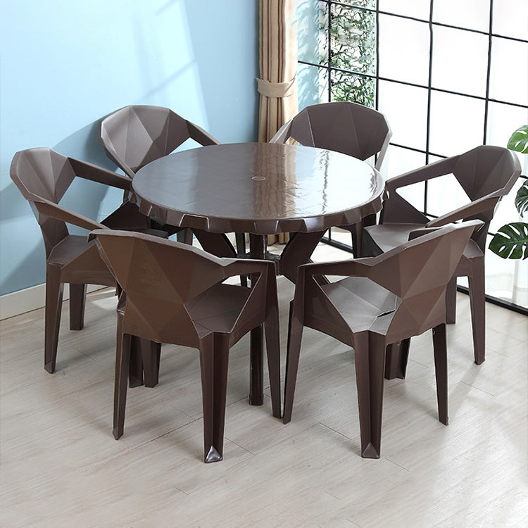 Indoor Modern Dining Arm Chairs Stackable Home Plastic Dining Armchair Clearhalo ' kitchen&dining_furn' 'Dining Chairs' 'Dining Tables & Seating' 'dining_chair' 'furn' 'furn_dining_chair' 'Furniture' 'furniture_dining_chair' 'Kitchen & Dining Furniture' 'kitchen' 4238186