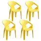 Indoor Modern Dining Arm Chairs Stackable Home Plastic Dining Armchair Yellow 4 Piece Set Clearhalo ' kitchen&dining_furn' 'Dining Chairs' 'Dining Tables & Seating' 'dining_chair' 'furn' 'furn_dining_chair' 'Furniture' 'furniture_dining_chair' 'Kitchen & Dining Furniture' 'kitchen' 4238188