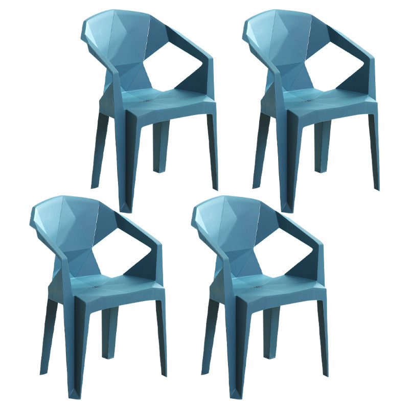 Indoor Modern Dining Arm Chairs Stackable Home Plastic Dining Armchair Peacock Blue 4 Piece Set Clearhalo ' kitchen&dining_furn' 'Dining Chairs' 'Dining Tables & Seating' 'dining_chair' 'furn' 'furn_dining_chair' 'Furniture' 'furniture_dining_chair' 'Kitchen & Dining Furniture' 'kitchen' 4238197