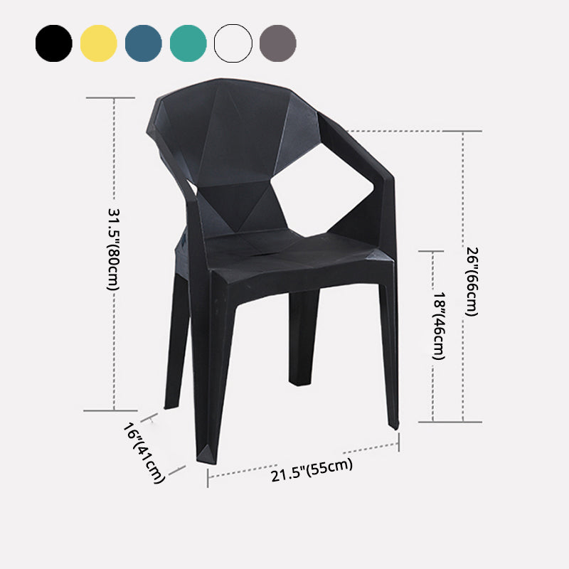 Indoor Modern Dining Arm Chairs Stackable Home Plastic Dining Armchair Clearhalo ' kitchen&dining_furn' 'Dining Chairs' 'Dining Tables & Seating' 'dining_chair' 'furn' 'furn_dining_chair' 'Furniture' 'furniture_dining_chair' 'Kitchen & Dining Furniture' 'kitchen' 4238198