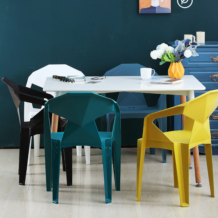 Modern Indoor Dining Arm Chairs Stackable Home Plastic Dining Armchair Clearhalo ' kitchen&dining_furn' 'Dining Chairs' 'Dining Tables & Seating' 'dining_chair' 'furn' 'furn_dining_chair' 'Furniture' 'furniture_dining_chair' 'Kitchen & Dining Furniture' 'kitchen' 4238203