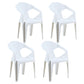 Modern Indoor Dining Arm Chairs Stackable Home Plastic Dining Armchair White 4 Piece Set Clearhalo ' kitchen&dining_furn' 'Dining Chairs' 'Dining Tables & Seating' 'dining_chair' 'furn' 'furn_dining_chair' 'Furniture' 'furniture_dining_chair' 'Kitchen & Dining Furniture' 'kitchen' 4238204