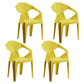 Modern Indoor Dining Arm Chairs Stackable Home Plastic Dining Armchair Yellow 4 Piece Set Clearhalo ' kitchen&dining_furn' 'Dining Chairs' 'Dining Tables & Seating' 'dining_chair' 'furn' 'furn_dining_chair' 'Furniture' 'furniture_dining_chair' 'Kitchen & Dining Furniture' 'kitchen' 4238210