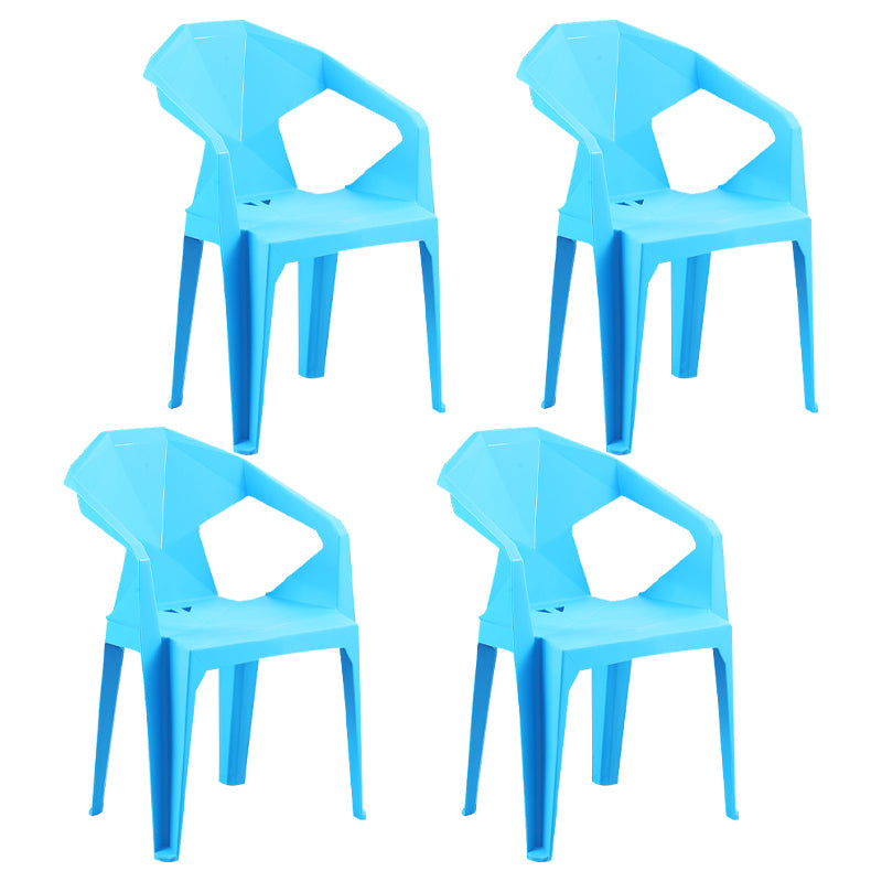 Modern Indoor Dining Arm Chairs Stackable Home Plastic Dining Armchair Sky Blue 4 Piece Set Clearhalo ' kitchen&dining_furn' 'Dining Chairs' 'Dining Tables & Seating' 'dining_chair' 'furn' 'furn_dining_chair' 'Furniture' 'furniture_dining_chair' 'Kitchen & Dining Furniture' 'kitchen' 4238215