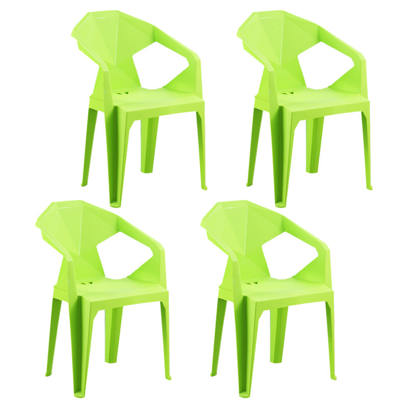 Modern Indoor Dining Arm Chairs Stackable Home Plastic Dining Armchair Green 4 Piece Set Clearhalo ' kitchen&dining_furn' 'Dining Chairs' 'Dining Tables & Seating' 'dining_chair' 'furn' 'furn_dining_chair' 'Furniture' 'furniture_dining_chair' 'Kitchen & Dining Furniture' 'kitchen' 4238218