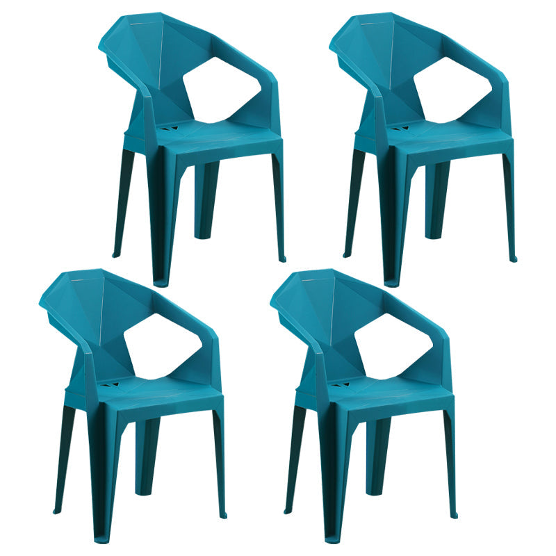 Modern Indoor Dining Arm Chairs Stackable Home Plastic Dining Armchair Lake Blue 4 Piece Set Clearhalo ' kitchen&dining_furn' 'Dining Chairs' 'Dining Tables & Seating' 'dining_chair' 'furn' 'furn_dining_chair' 'Furniture' 'furniture_dining_chair' 'Kitchen & Dining Furniture' 'kitchen' 4238219