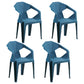Modern Indoor Dining Arm Chairs Stackable Home Plastic Dining Armchair Peacock Blue 4 Piece Set Clearhalo ' kitchen&dining_furn' 'Dining Chairs' 'Dining Tables & Seating' 'dining_chair' 'furn' 'furn_dining_chair' 'Furniture' 'furniture_dining_chair' 'Kitchen & Dining Furniture' 'kitchen' 4238220