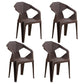 Modern Indoor Dining Arm Chairs Stackable Home Plastic Dining Armchair Dark Coffee 4 Piece Set Clearhalo ' kitchen&dining_furn' 'Dining Chairs' 'Dining Tables & Seating' 'dining_chair' 'furn' 'furn_dining_chair' 'Furniture' 'furniture_dining_chair' 'Kitchen & Dining Furniture' 'kitchen' 4238221