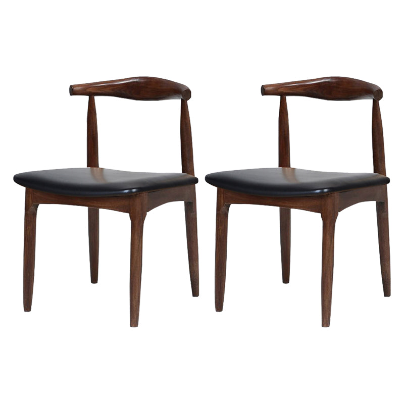 Scandinavian Open Back Side Chair Matte Finish Upholstered Dining Chair Black 2 Piece Set Brown Clearhalo ' kitchen&dining_furn' 'Dining Chairs' 'Dining Tables & Seating' 'dining_chair' 'furn' 'furn_dining_chair' 'Furniture' 'furniture_dining_chair' 'Kitchen & Dining Furniture' 'kitchen' 4238224